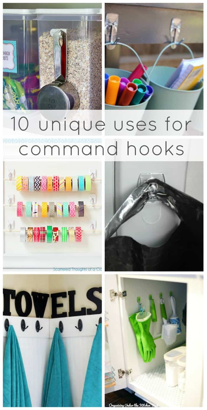 We all love Command Hooks and they are great for organizing! Here are 10 unique uses for command hooks you may have never thought to do around your home.