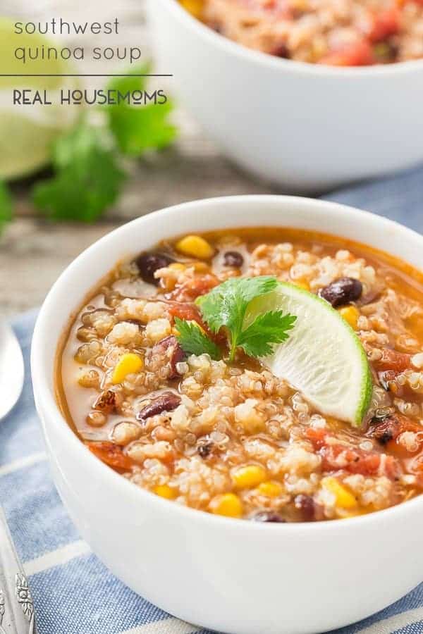 Southwest Quinoa Soup is a hearty, fulfilling soup that makes a meal and easy to prepare with great flavor! Grab a bowl and spoon!
