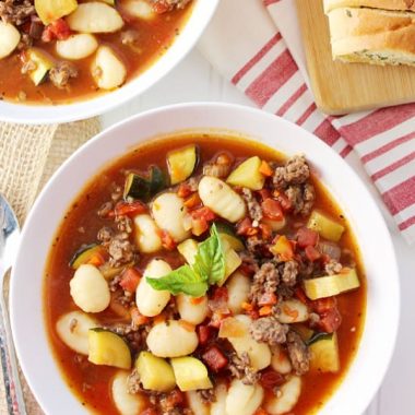 Pull out your stockpot and make this Italian Sausage & Gnocchi Soup today! This soup will have you begging for another bowl! Mangia!