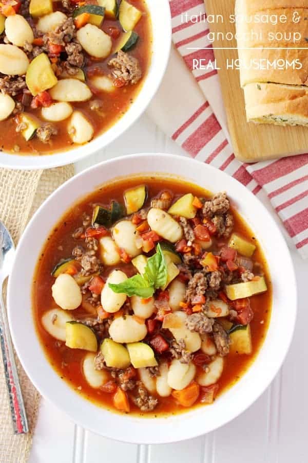 Pull out your stockpot and make this Italian Sausage & Gnocchi Soup today! This soup will have you begging for another bowl! Mangia!