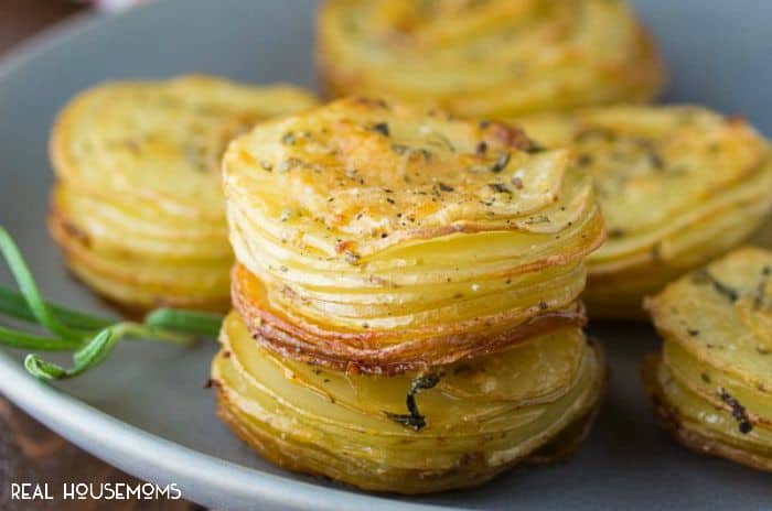 Parmesan and Rosemary Potato Stacks are an easy and delicious way to serve potatoes!