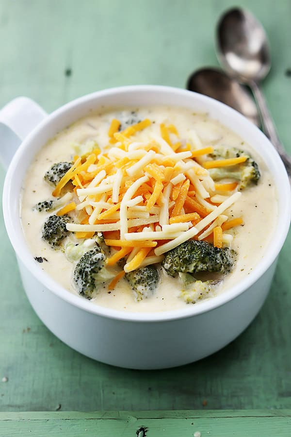 Slow Cooker Broccoli Cheese Soup - Creme de la Crumb