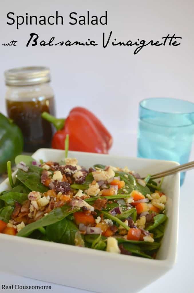 Spinach Salad with Balsamic Vinaigrette - Real Housemoms
