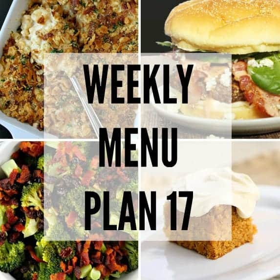 We’ve put together a WEEKLY MEAL PLAN to make your week a bit easier! We’ve got dinner planned so you don’t have to worry!