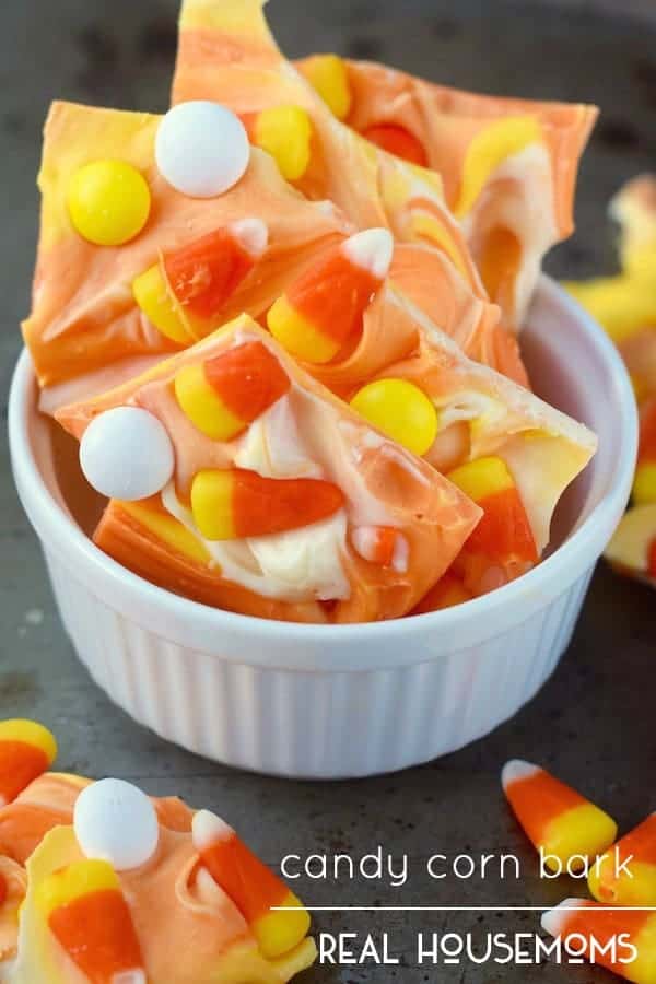 This Candy Corn Bark comes together in a snap and your kids will love it! So fun for Halloween!