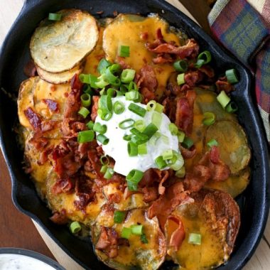 Loaded Potato Nachos are an addicting appetizer with all your favorite loaded baked potato toppings!