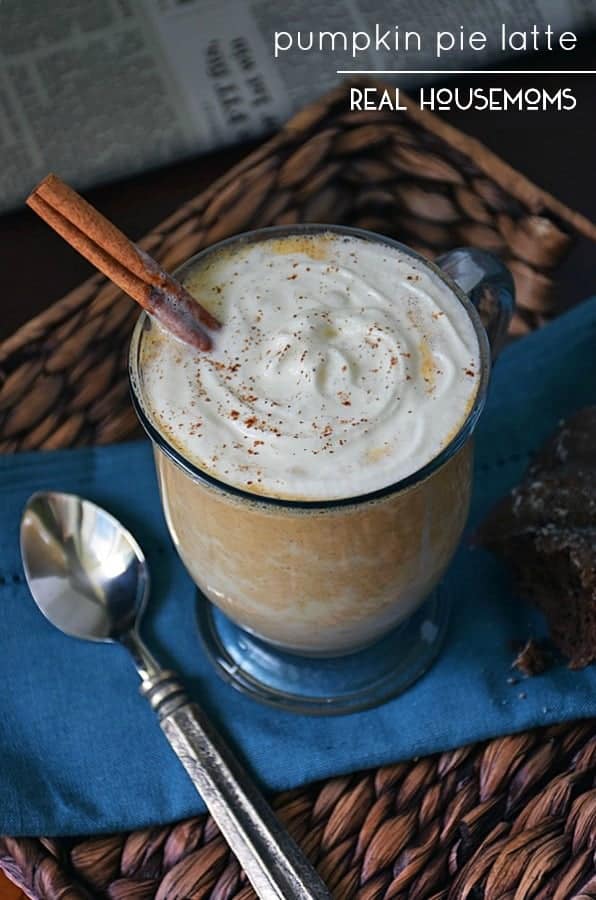 Pumpkin Pie Latte is a warm, comforting cup of fresh pumpkin, milk, and spices. It tastes like fall and is kid-friendly too!