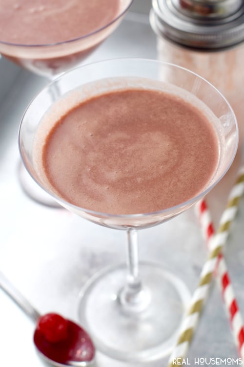 Our CHOCOLATE COVERED CHERRY MARTINI is your dessert and your cocktail all in one! It's SO good with easy to find ingredients!