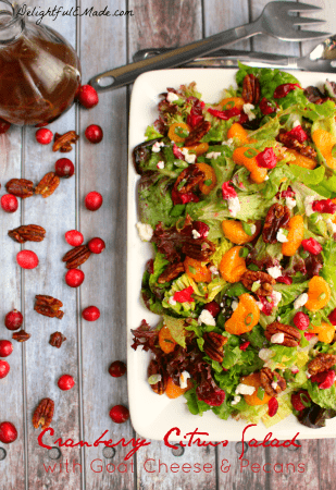 Cranberry Citrus Salad with Goat Cheese and Pecans
