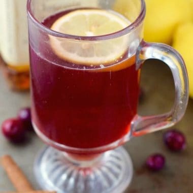 I just found your new favorite winter drink! It's this CRANBERRY HOT TODDY and it's fast, easy, and SO good!