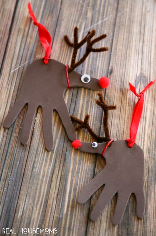 Handprint Reindeer Ornaments ⋆ Real Housemoms
 Reindeer Handprint Ornament