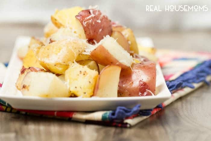 PARMESAN TRUFFLE ROASTED POTATOES are a quick, easy and hands off side dish that is sure to impress the entire family!