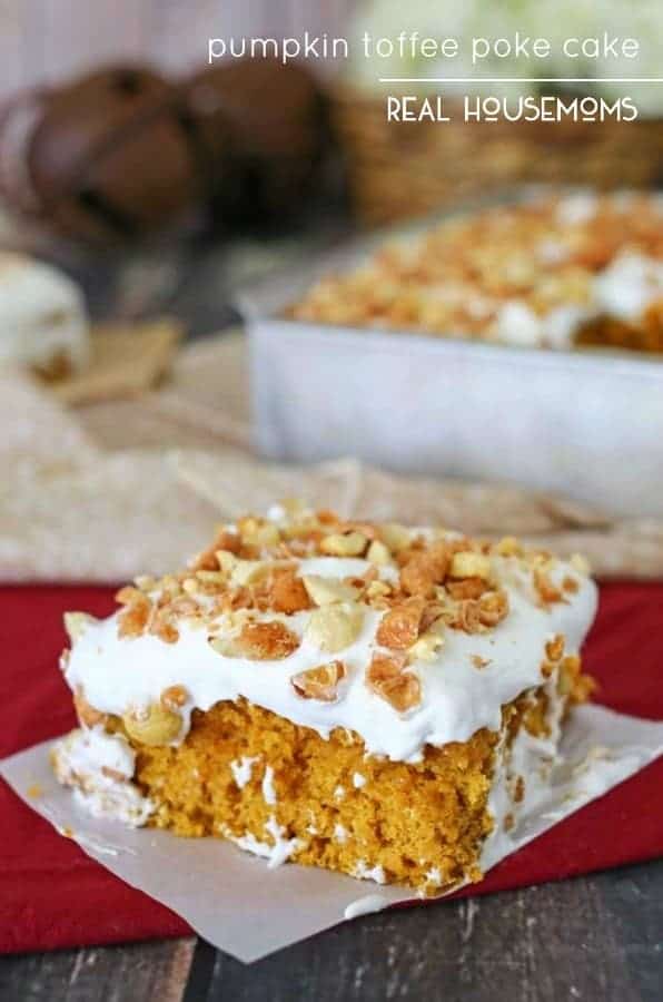 PUMPKINT TOFFE POKE CAKE is ready to give your usual pumpkin pie a run for its money!