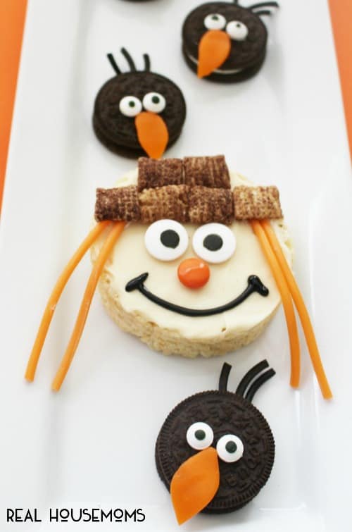 Have some Fall fun with these cute edible SCARECROW & CROW TREATS!