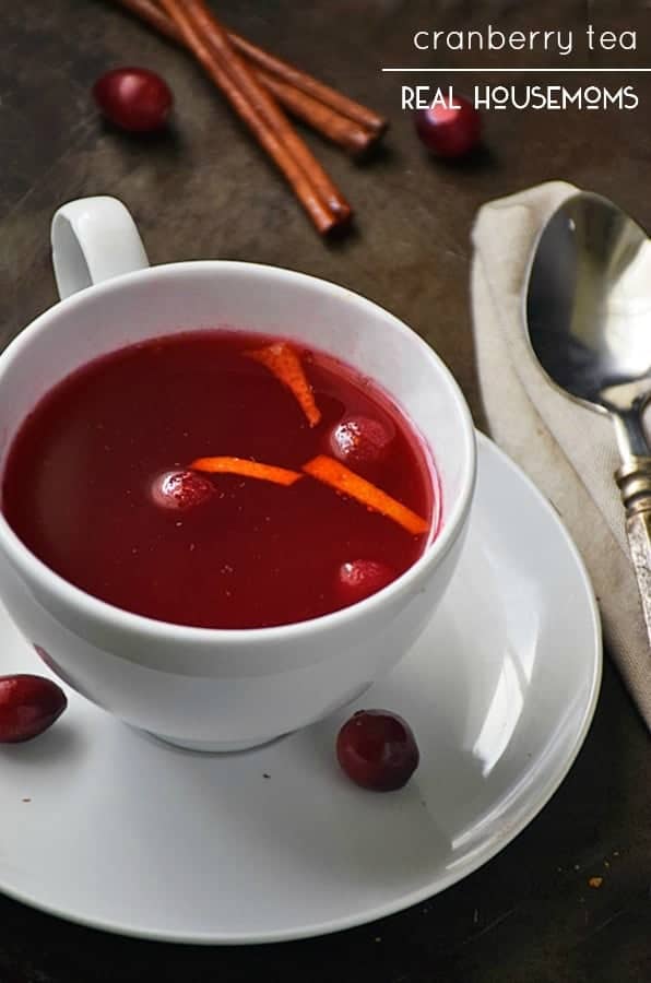 CRANBERRY TEA is a special holiday treat that warms you through and through, perfect for sipping in front of a cozy fire on a chilly night!