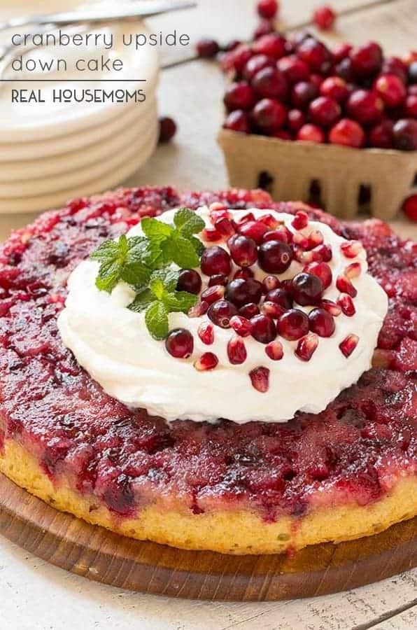 This CRANBERRY UPSIDE DOWN CAKE is an easy way to make a show stopping dessert for the holiday season!