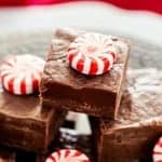 3 INGREDIENT PEPPERMINT FUDGE is a holiday classic. Easy to make and everyone devours it!