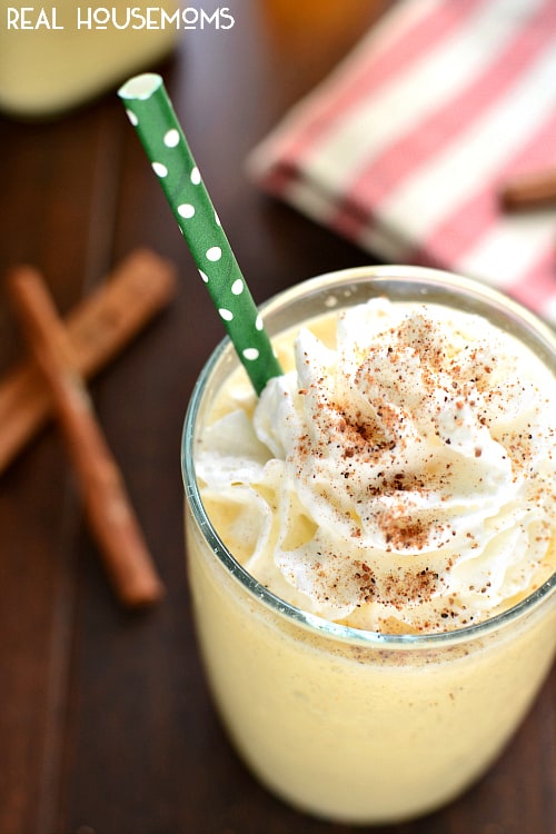 This BOOZY EGGNOG MILKSHAKE takes your favorite holiday drink to the next level. It's the perfect way to spread Christmas cheer!