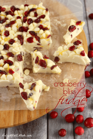 Cranberry Bliss Fudge by DelightfulEMade.com
