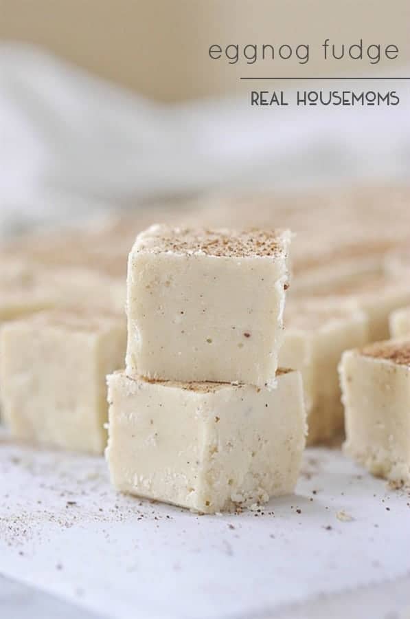 Eggnog is one of my favorite winter flavors and this EGGNOG FUDGE is everything I love in a holiday treat!
