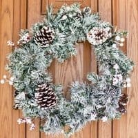 A change of season at my house means a change of wreath for my front door! Welcome winter with our easy DIY FLOCKED WREATH!