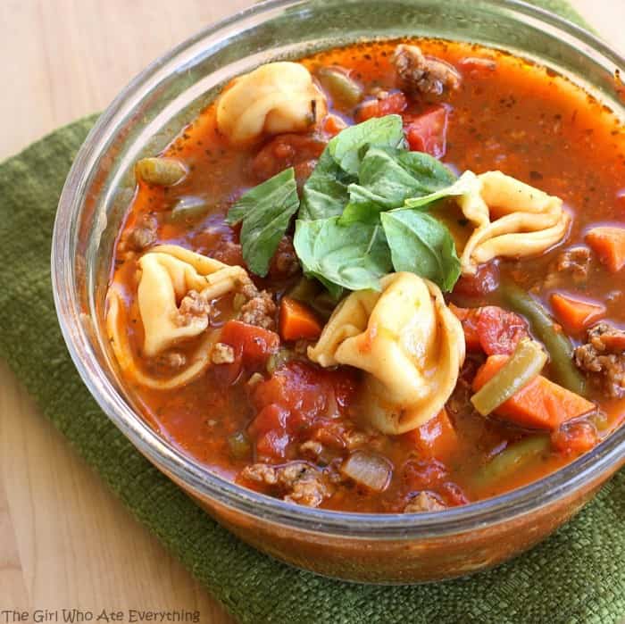 Italian Sausage Soup with Cheese Tortellini - The Girl Who Ate Everything