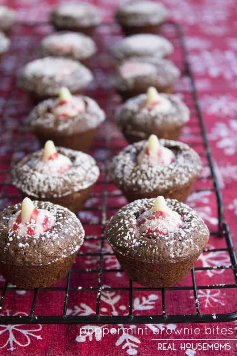 These Peppermint Brownie Bites are so chocolatey and have that classic holiday peppermint flavor!