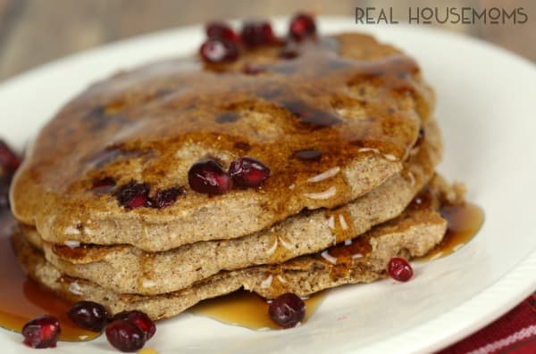 POMEGRANATE WHOLE WHEAT PANCAKES are easy to make and always a crowd pleaser!