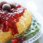 The holidays are busy enough, make entertaining easy with this elegant PUFF PASTRY BAKED BRIE WITH SPICY CRANBERRIES!