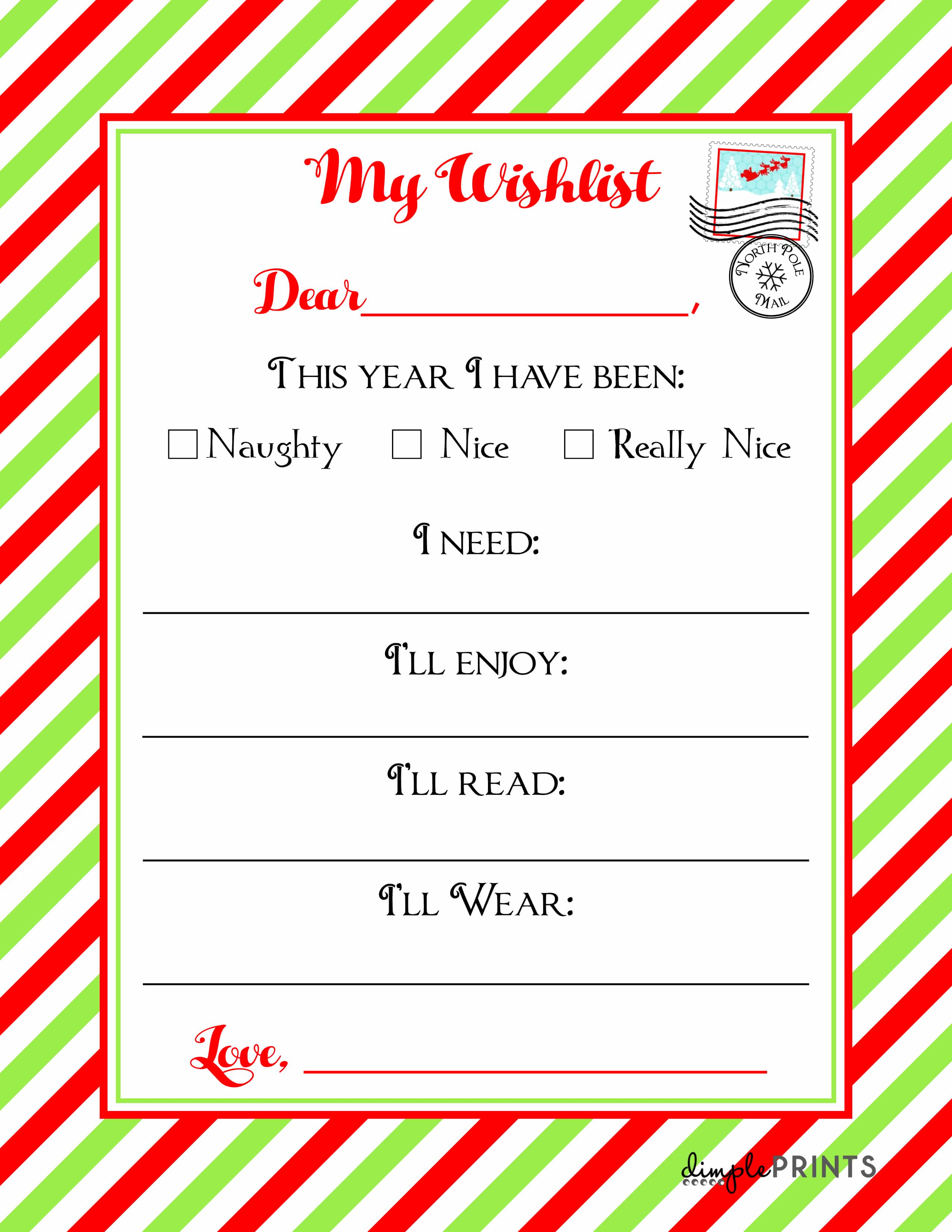 Christmas Wishlist Printable Letter ⋆ Real Housemoms
