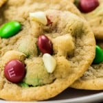 WHITE CHOCOLATE M&M COOKIES are the super simple and delicious recipe my oldest monkey helped me create this Christmas season! It is the perfect Christmas dessert.