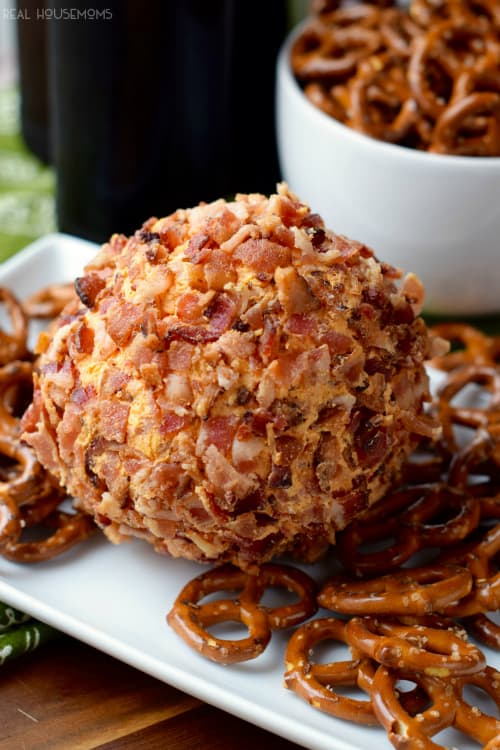 Our BUFFALO BACON CHEESEBALL is so easy to make and packed with amazing flavor! It's the perfect game day appetizer!