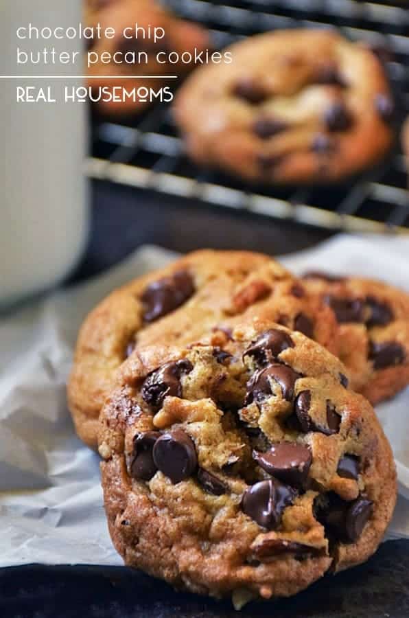 Liven up your holiday cookie tray with CHOCOLATE CHIP BUTTER PECAN COOKIES! They're amazing!