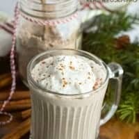 CINNAMON SPICED HOMEMADE HOT COCOA MIX is the perfect holiday treat or diy gift! Curl up with a mug of hot chocolate on a cold winter night!