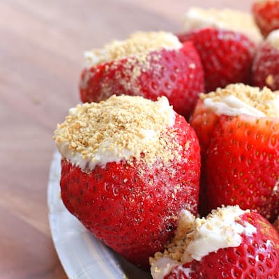 Cheesecake Stuffed Strawberries - The Girl Who Ate Everything