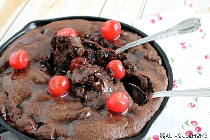 This CHERRY CORDIALSKILLET COOKIE is the perfect decadent, gooey sweet treat for two!