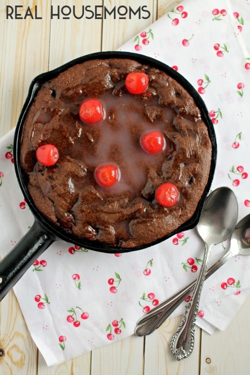 This CHERRY CORDIALSKILLET COOKIE is the perfect decadent, gooey sweet treat for two!