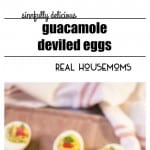 GUACAMOLE DEVILED EGGS are an easy appetizer recipe! Avocado replaces the mayo so they're a lightened up alternative to classic deviled eggs! These are a great Super Bowl recipe!