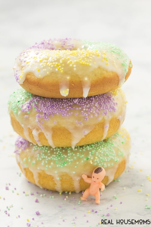 Start your Mardi Gras celebration with these KING CAKE DONUTS. Just be sure to enjoy no later than Fat Tuesday!