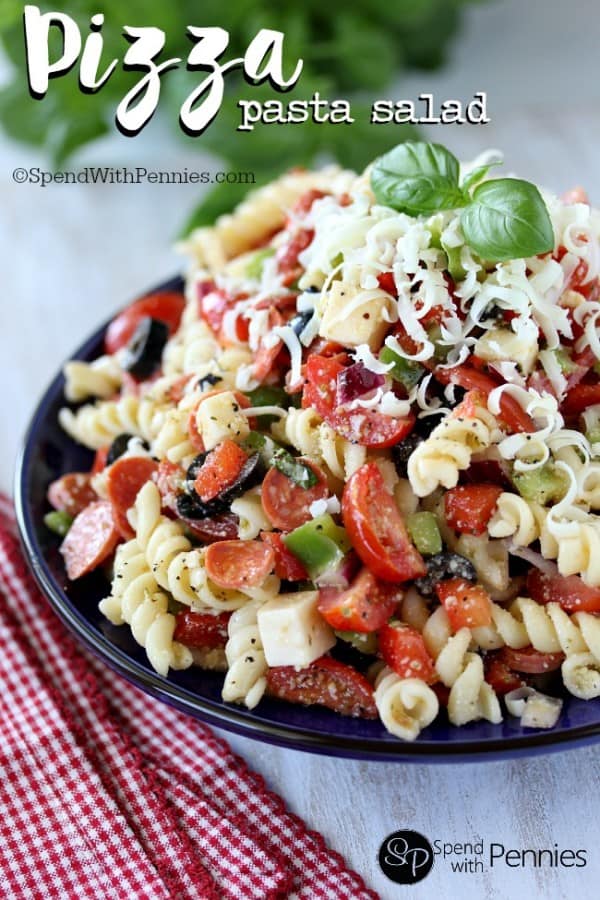 Pizza Pasta Salad - Spend with Pennies