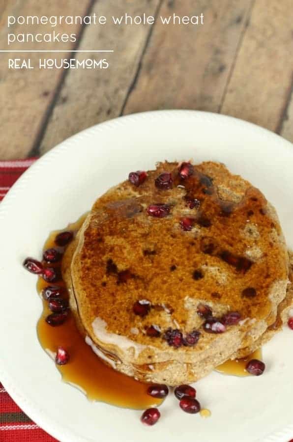 POMEGRANATE WHOLE WHEAT PANCAKES are easy to make and always a crowd pleaser!