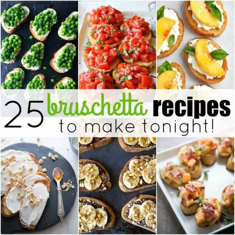 Is there anything better than toasted bread with sumptuous toppings? Not at my house! Satisfy your craving with these 25 Bruschetta Recipes to Make Tonight!