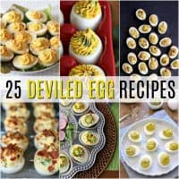 It's just not spring or Easter with deviled eggs finding their way to the table. We've got 25 Deviled Egg Recipes to please every palette in the bunch.  These little bites of eggy happiness will knock your socks off!