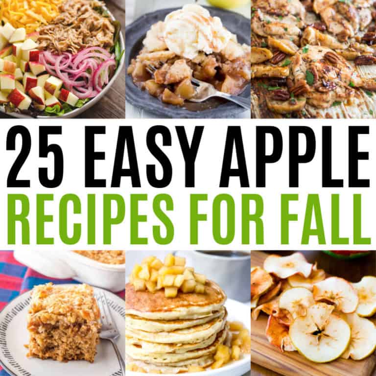square collage of sweet and savory apple recipes with text