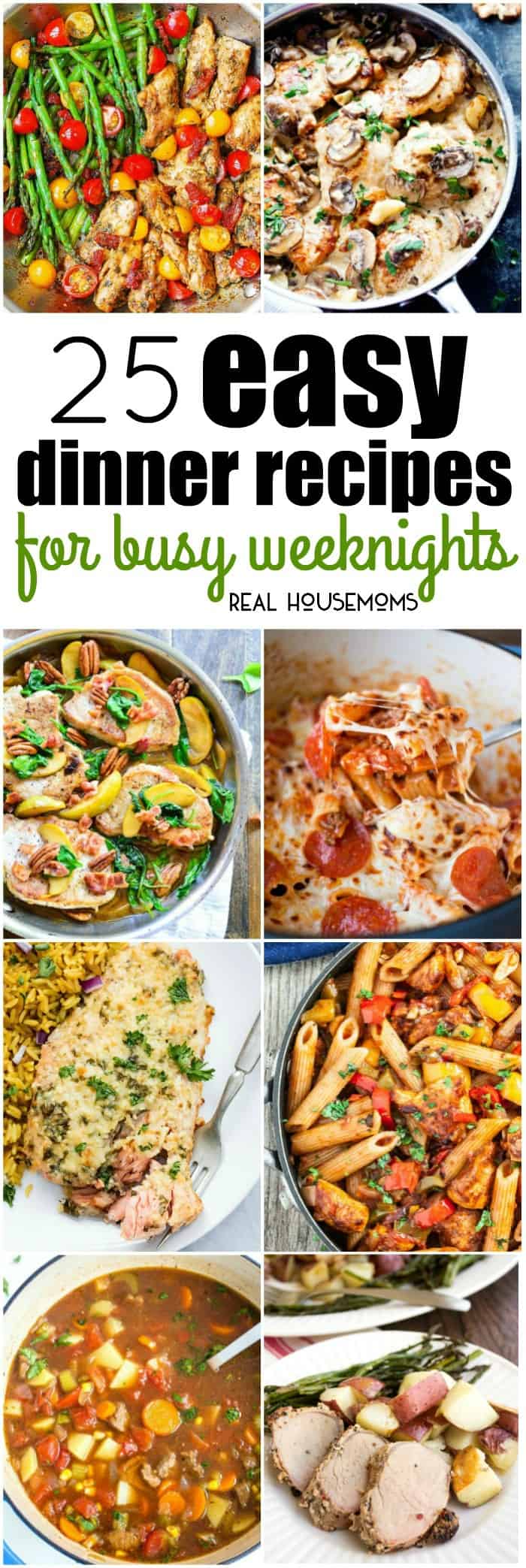 Getting a homecooked meal on the table doesn't have to be hard. These 25 Easy Dinner Recipes for Busy Weeknights are delicious and always a hit with the family!