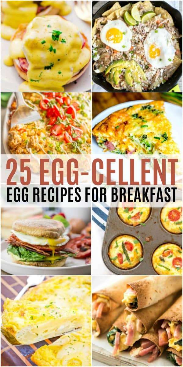 vertical collage of egg recipes for breakfast