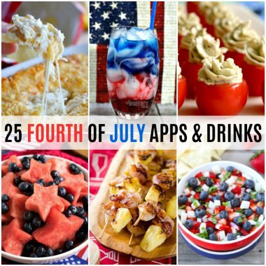 You've got the grill ready to go, and a crowd of hungry party-goers starting at you!  Give them something to munch on and quench their thirst with these 25 Fourth of July Apps & Drinks!