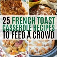 vertical collage of french toast casserole recipes with text