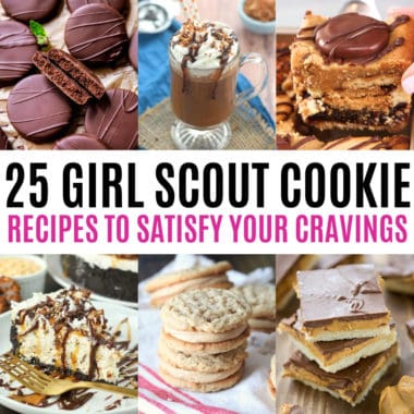 square collage of girl scout cookie recipes