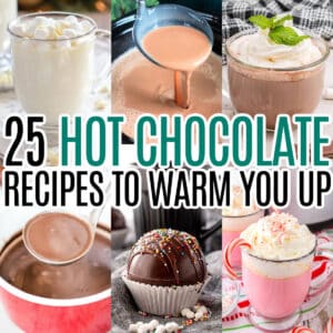 square image collage of 25 Hot Chocolate Recipes with title